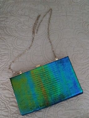 Iridescent Blue-Green Women’s Evening Clutch